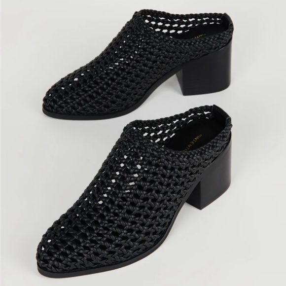 Intentionally Blank Caps Leather Caged block heeled mules Sz 8 - Picture 2 of 10